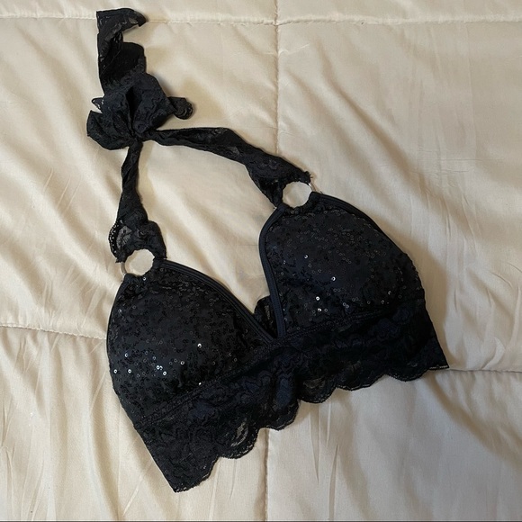 NWOT Dippin Daisy’s Black Sequin Bikini Top Size Large - Picture 2 of 6